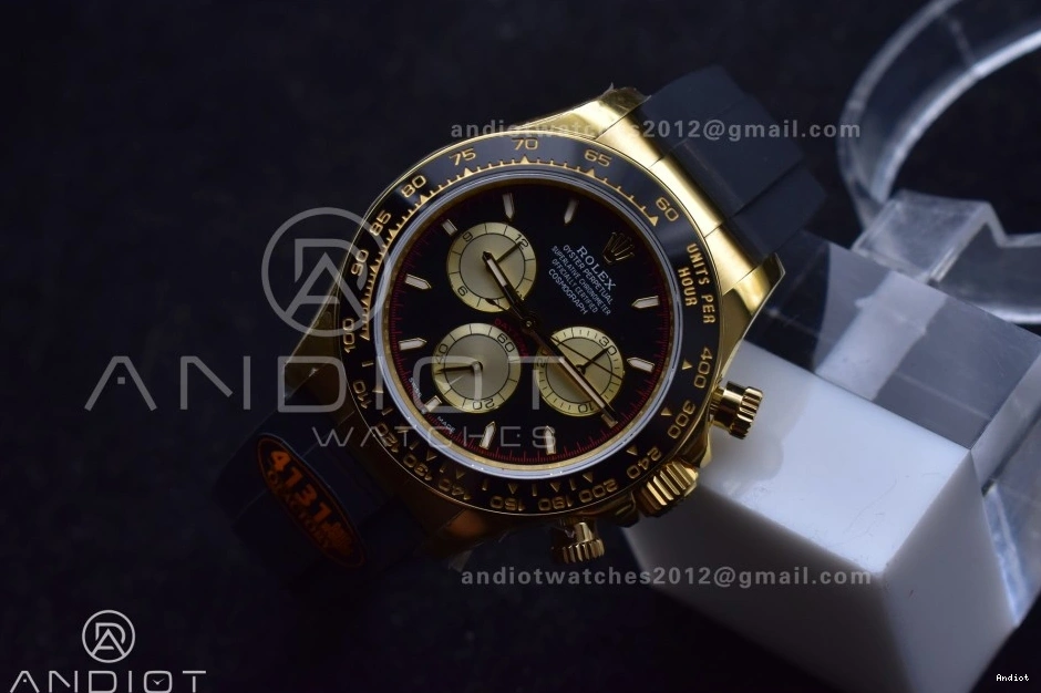 Black 1:1 Dial YG Edition Best (Weighted) 126518 V6 on Oysterflex Strap QF Daytona SH4131 0521